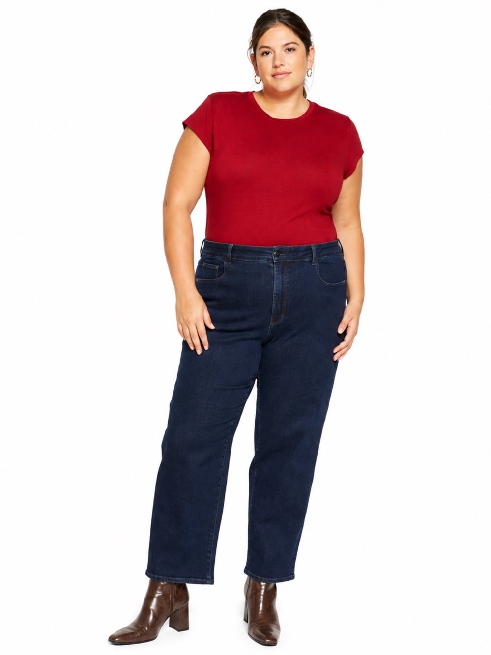 Universal Standard Etta High Rise Straight Leg Jeans dark 0576 indigo Wash 16